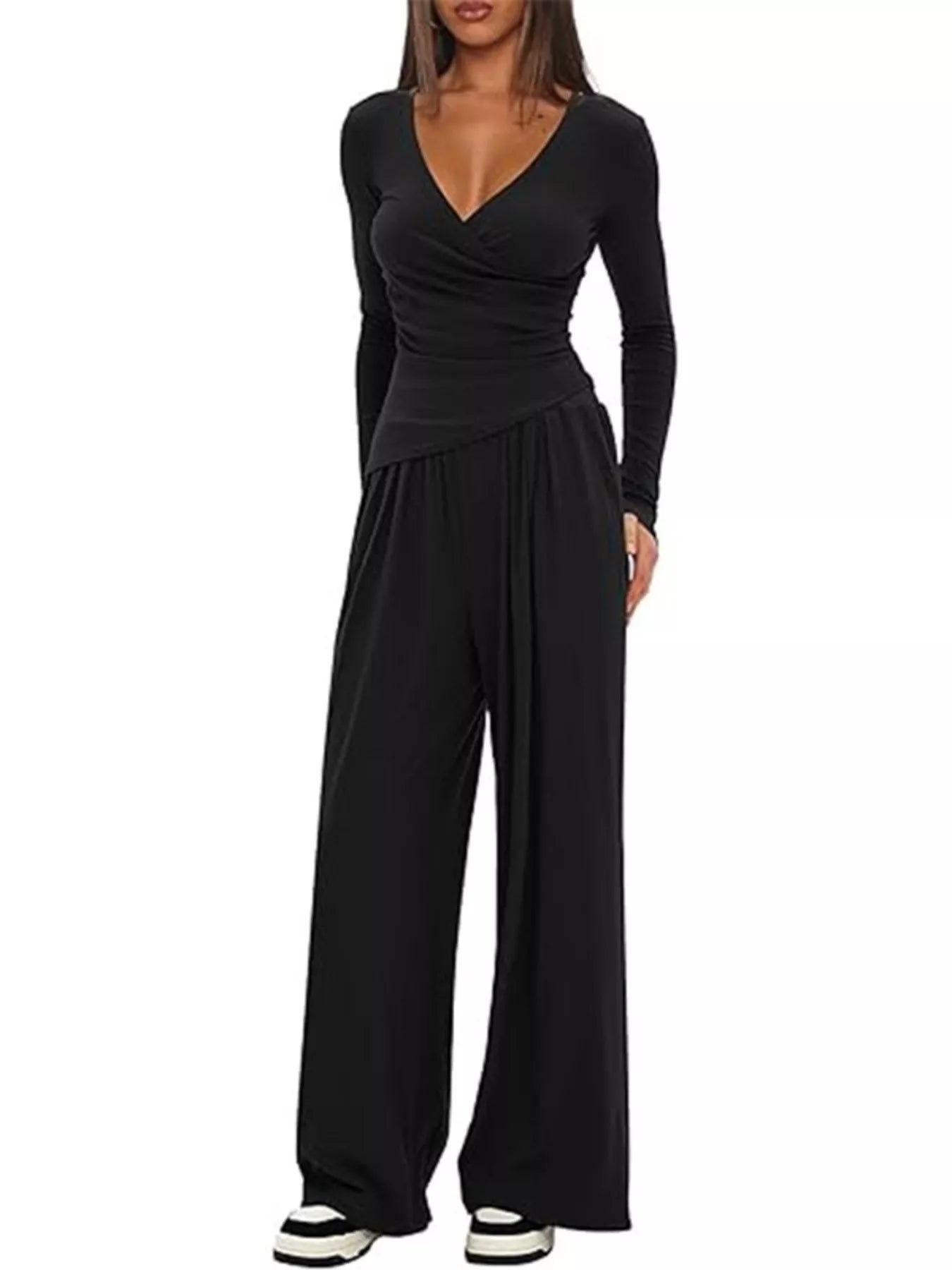Hazel Blues® |  Casual Long Sleeve Top and Wide Leg Pants Set