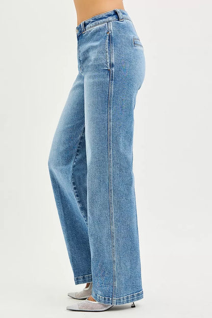 Hazel Blues® |  RISEN Slouchy Straight Jeans