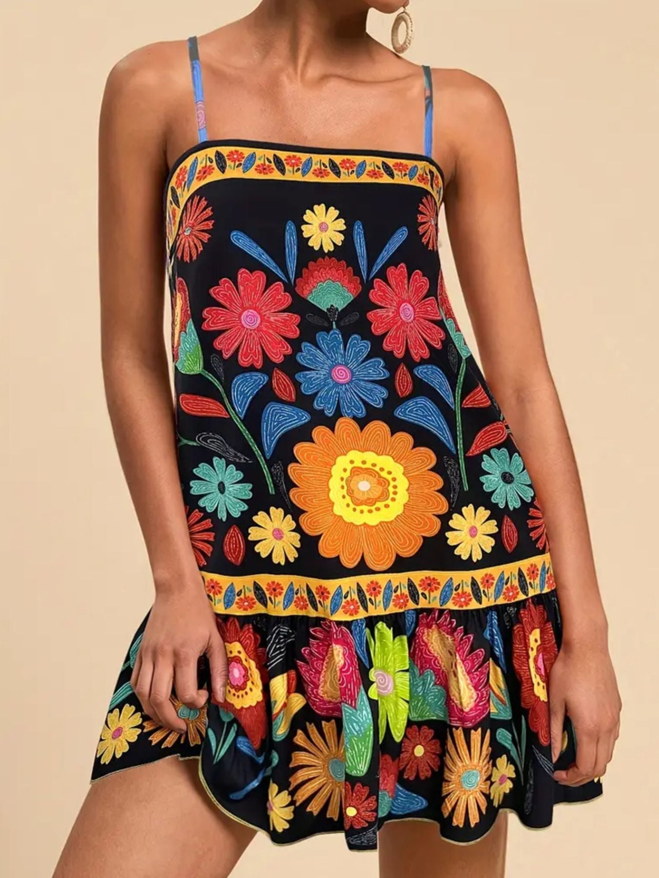 Hazel Blues® |  Floral Print Sleeveless Mini Dress
