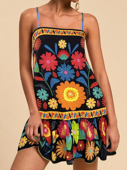 Hazel Blues® |  Floral Print Sleeveless Mini Dress
