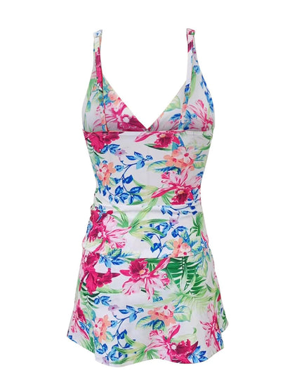 Hazel Blues® | Printed Spaghetti Strap Top and Skirt Swim Set
