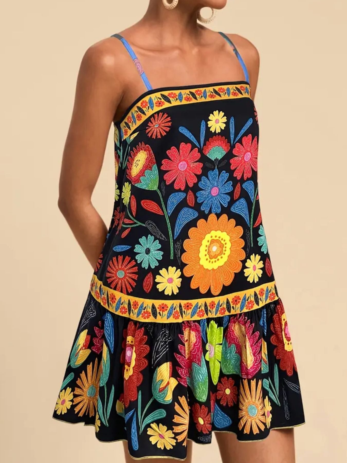Hazel Blues® |  Floral Print Sleeveless Mini Dress
