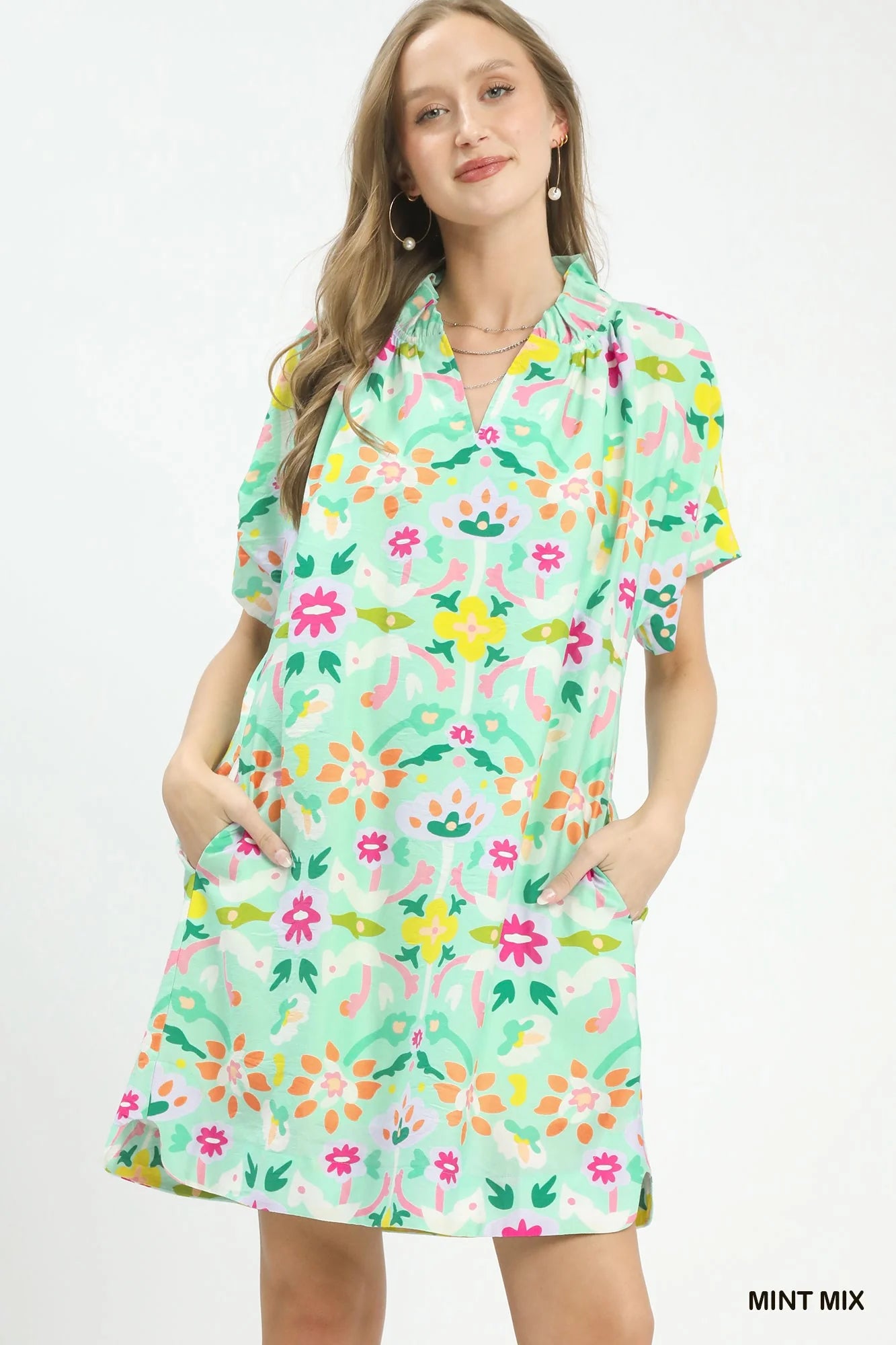 Hazel Blues® |  Umgee Abstract Floral Shift Dress