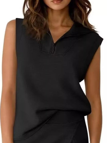 Hazel Blues® |  Quarter Zip Top and Skort Set