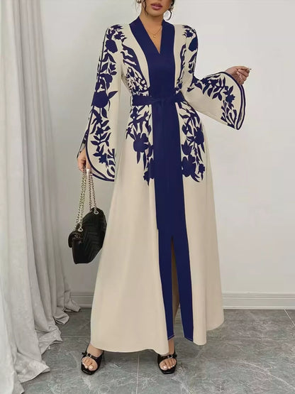 Hazel Blues® |  Printed Tie Waist Maxi Dress