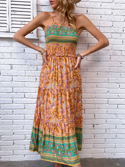 Hazel Blues® |  Printed Square Neck Midi Cami Dress