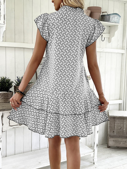 Hazel Blues® | Ruffled Layered Printed Mini Dress