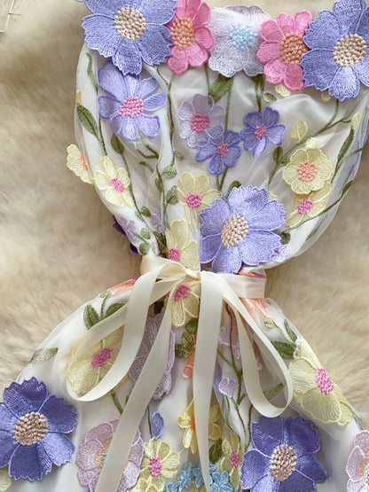 Hazel Blues® |  Floral Tie Waist Mini Dress