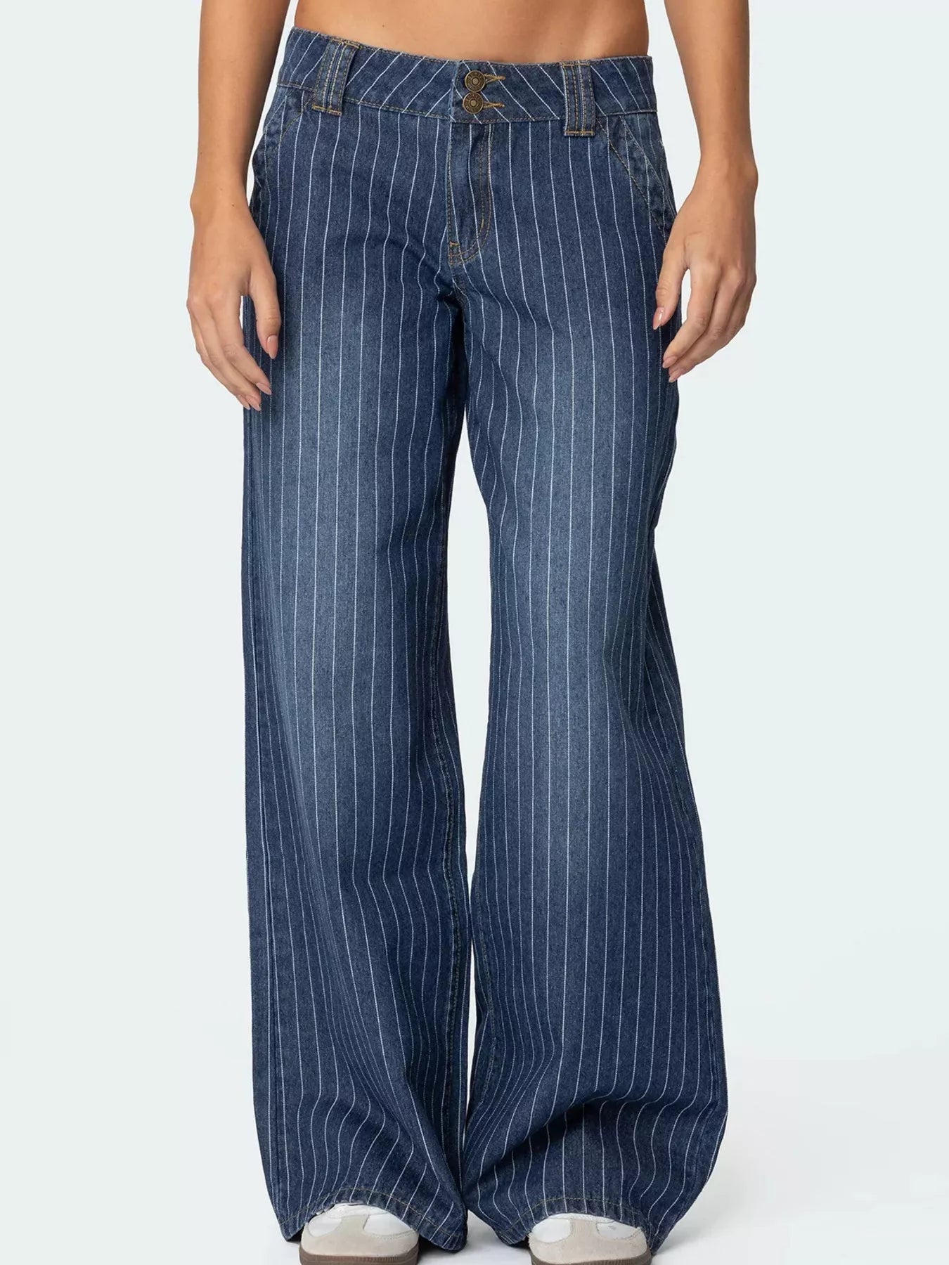 Hazel Blues® |  Striped Wide Leg Jeans