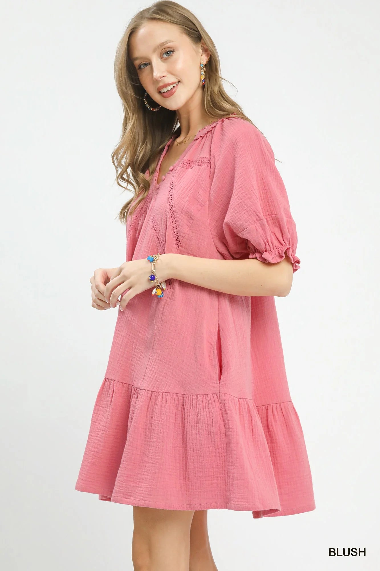 Hazel Blues® |  Umgee Cotton Gauze Mini Dress