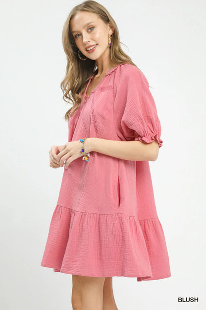 Hazel Blues® |  Umgee Cotton Gauze Mini Dress
