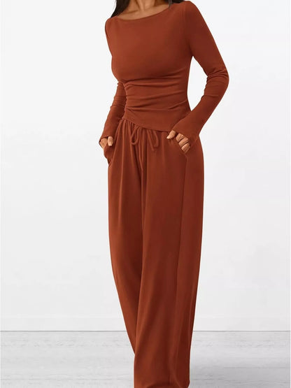 Hazel Blues® |  Long Sleeve Top and Wide Leg Pants Set