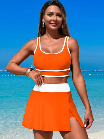 Hazel Blues® | Scoop Neck Top and Skort Swim Set