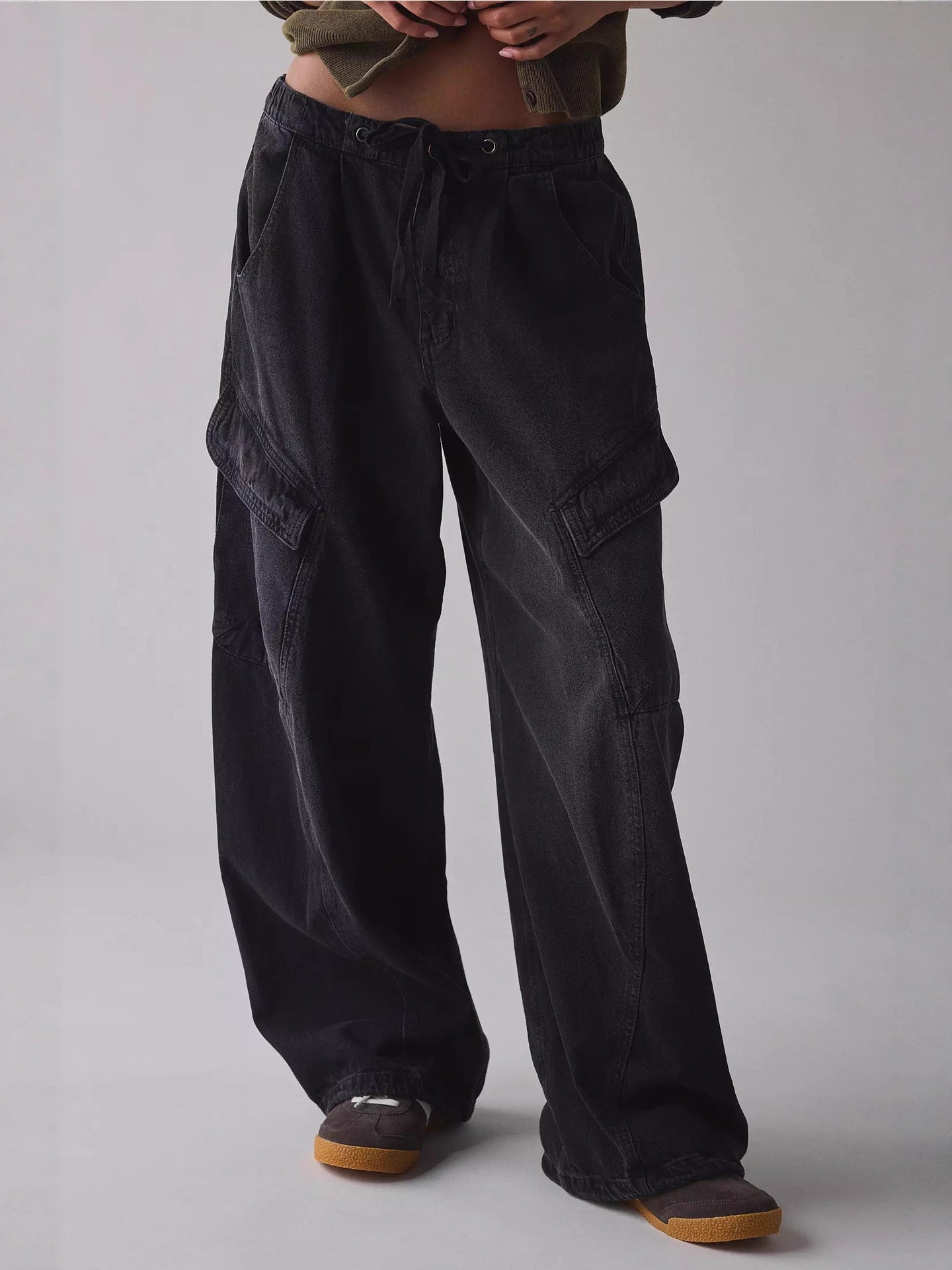 Hazel Blues® |  Drawstring Waist Cargo Jeans