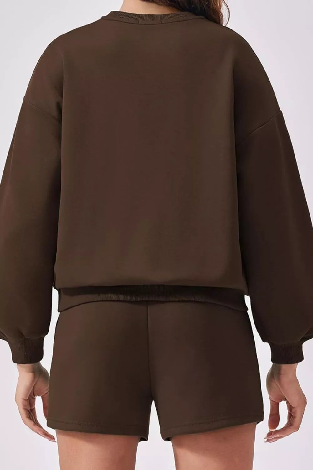 Hazel Blues® |  Round Neck Sweatshirt and Shorts Set