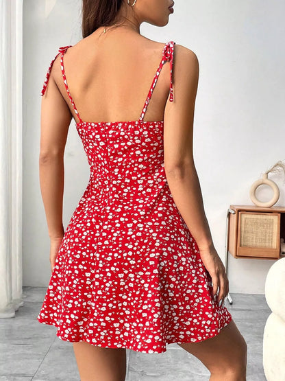Hazel Blues® |  Floral Print Tie Strap Mini Dress