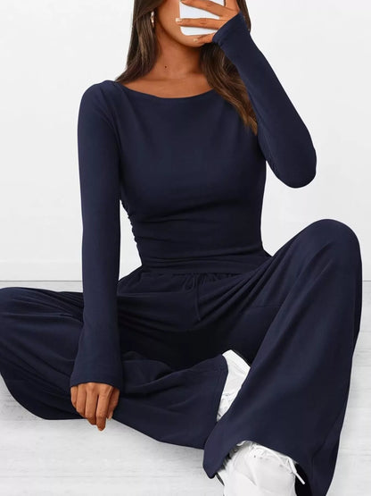 Hazel Blues® |  Long Sleeve Top and Wide Leg Pants Set