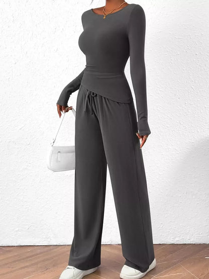 Hazel Blues® |  Long Sleeve Top and Wide Leg Pants Set
