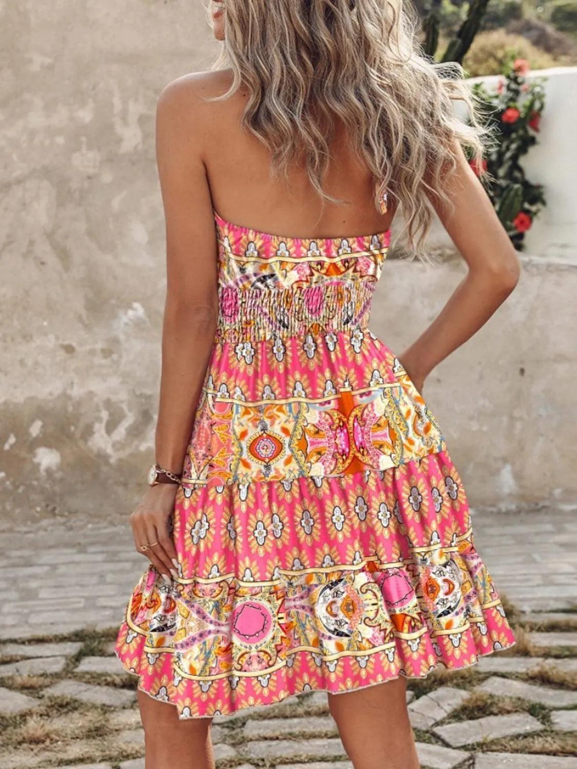 Hazel Blues® |  Paisley Print Halter Neck Mini Dress