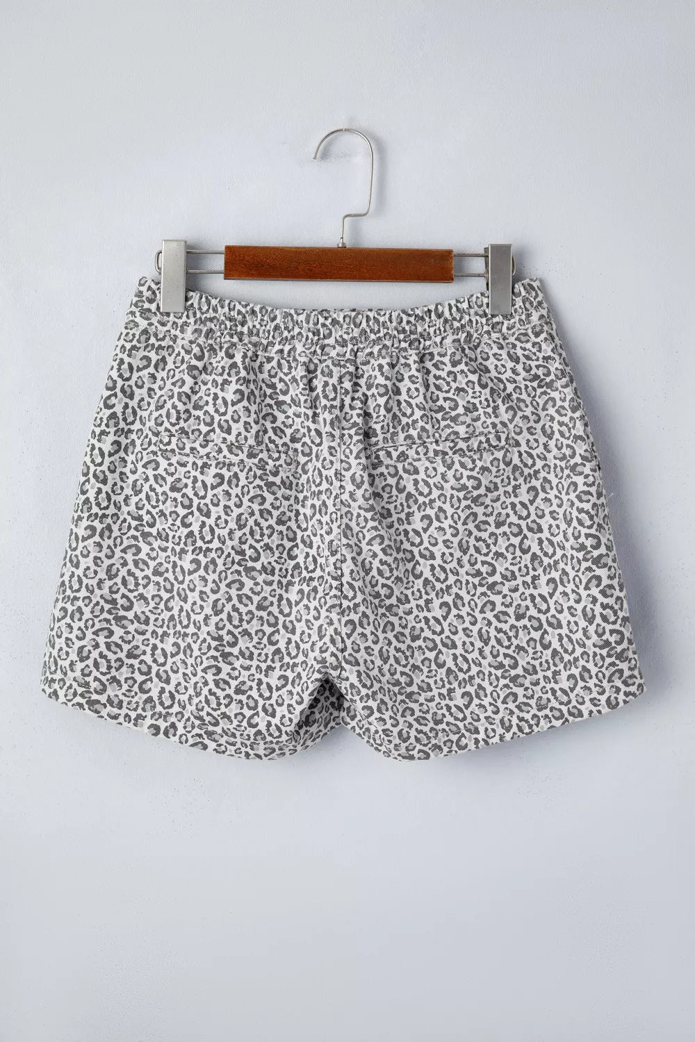 Hazel Blues® |  Leopard Print Elastic Waist Denim Shorts