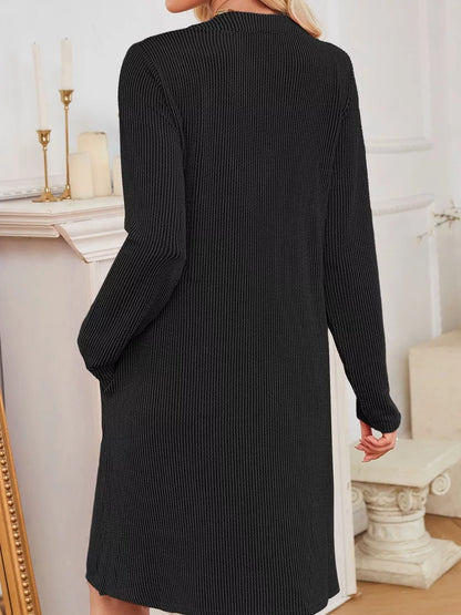 Hazel Blues® |  Casual Ribbed Knit Long Sleeve Dress