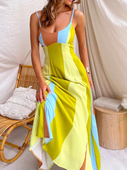 Hazel Blues® |  Color Block Spaghetti Strap Maxi Dress