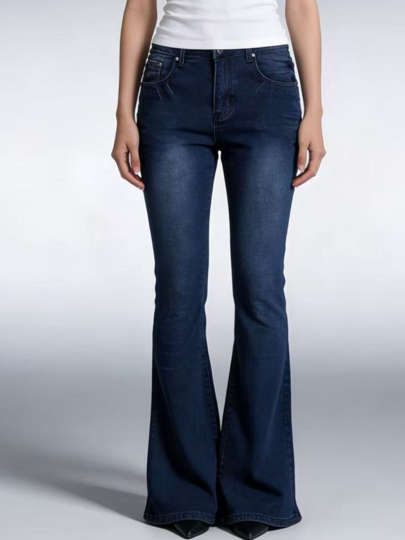 Hazel Blues® | Vintage Wash High-Waisted Flare Jeans