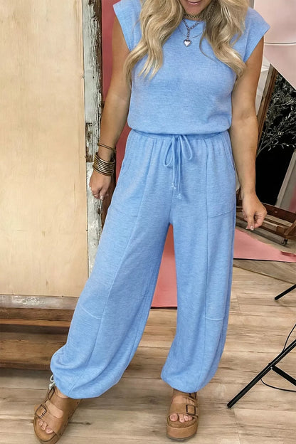 Hazel Blues® |  Cap Sleeve Matching Top and Jogger Pants Set