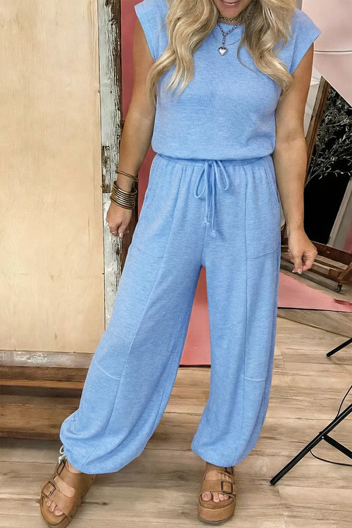 Hazel Blues® |  Cap Sleeve Matching Top and Jogger Pants Set