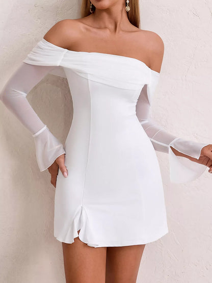 Hazel Blues® |  Off-Shoulder Long Sleeve Mini Dress