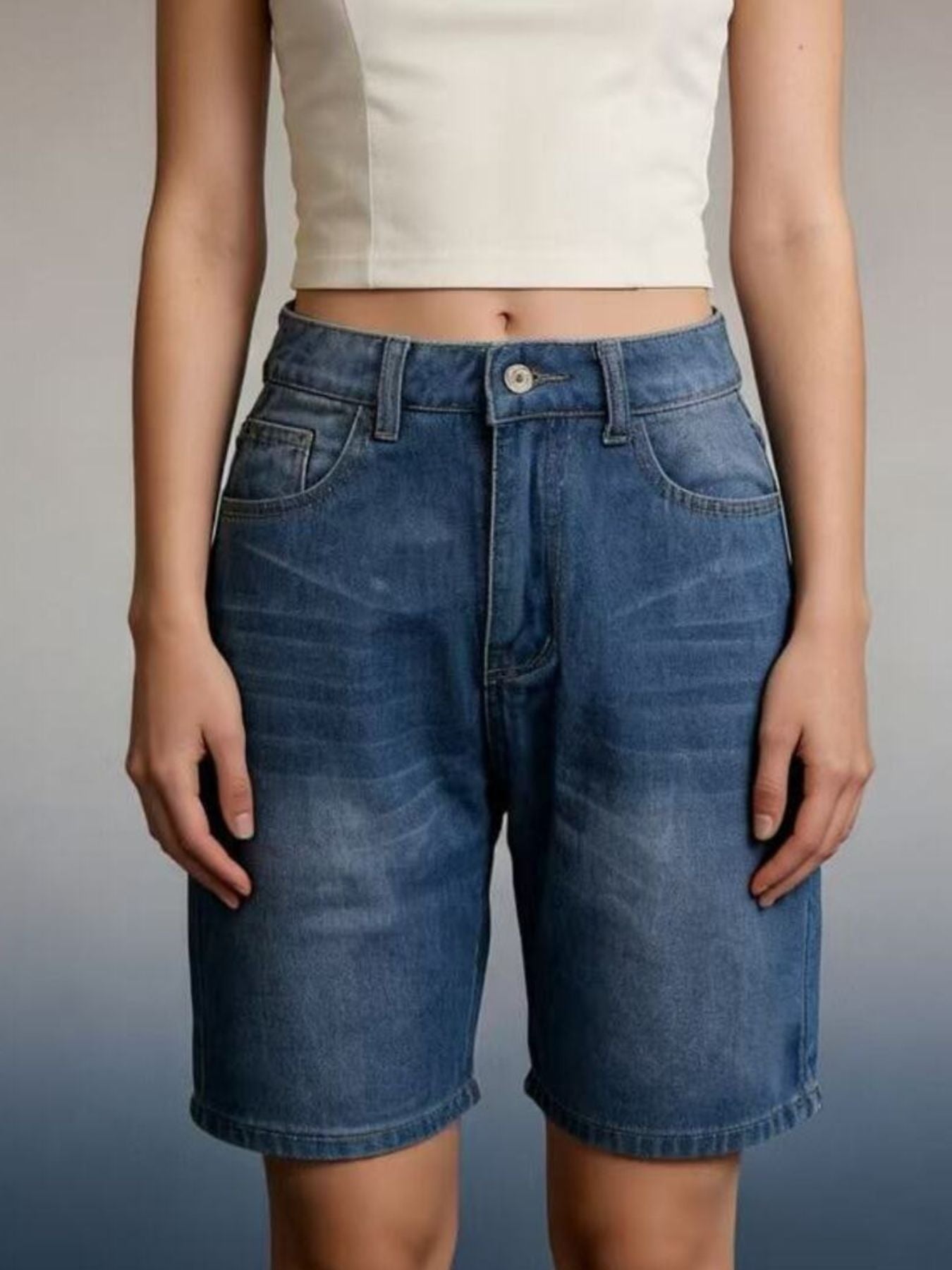 Hazel Blues® |  High Waist Denim Shorts