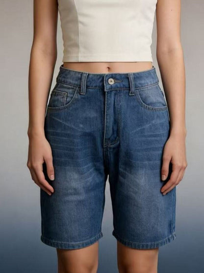 Hazel Blues® |  High Waist Denim Shorts
