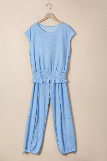 Hazel Blues® |  Cap Sleeve Matching Top and Jogger Pants Set