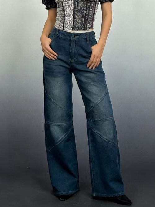 Hazel Blues® |  Vintage Wash Wide Leg Jeans