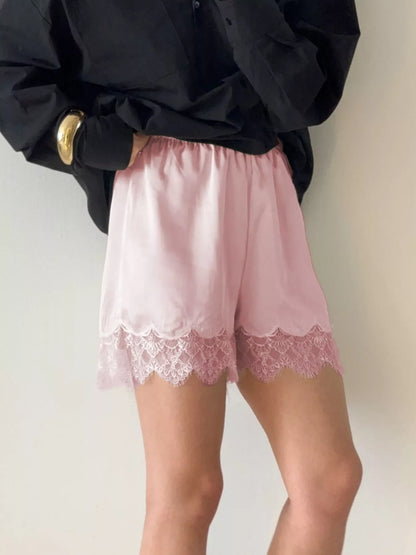 Hazel Blues® |  Lace Trim Elastic Waist Shorts