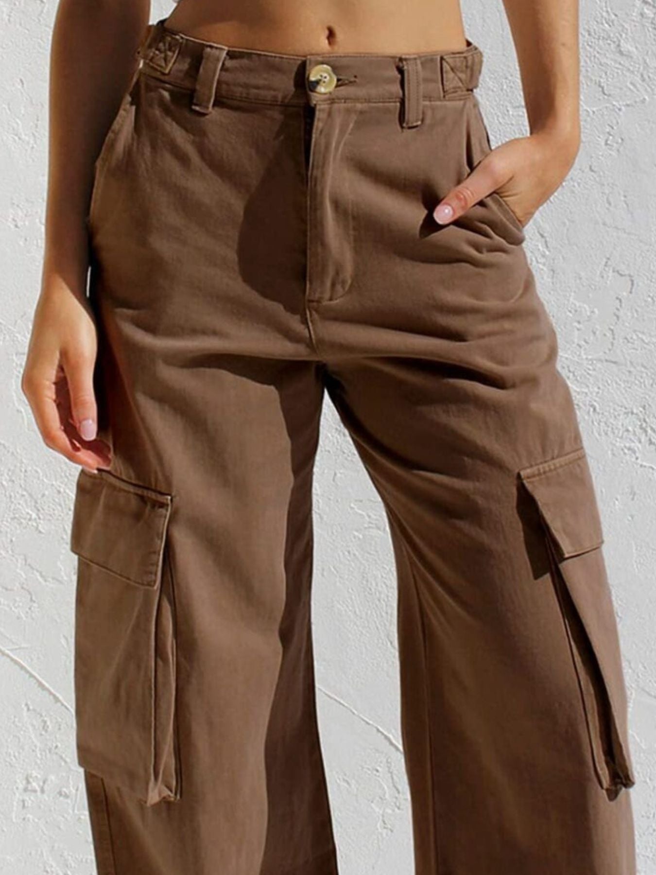 Hazel Blues® |  High-Waisted Wide Leg Cargo Jeans