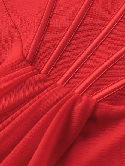 Hazel Blues® |  Ruched Halter Neck Mini Dress