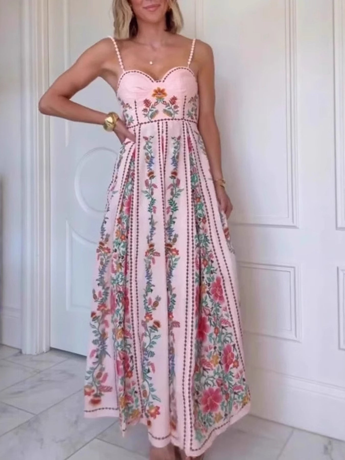 Hazel Blues® |  Floral Print Sweetheart Neck Cami Dress