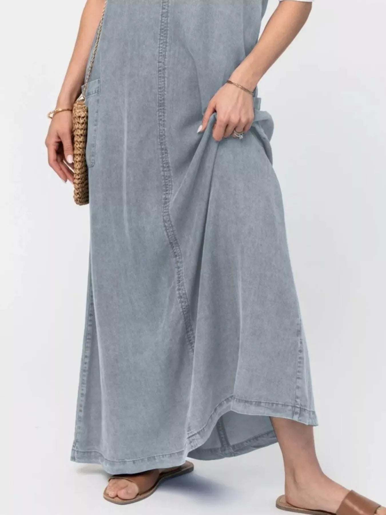 Hazel Blues® |  Casual Washed Denim Cami Maxi Dress