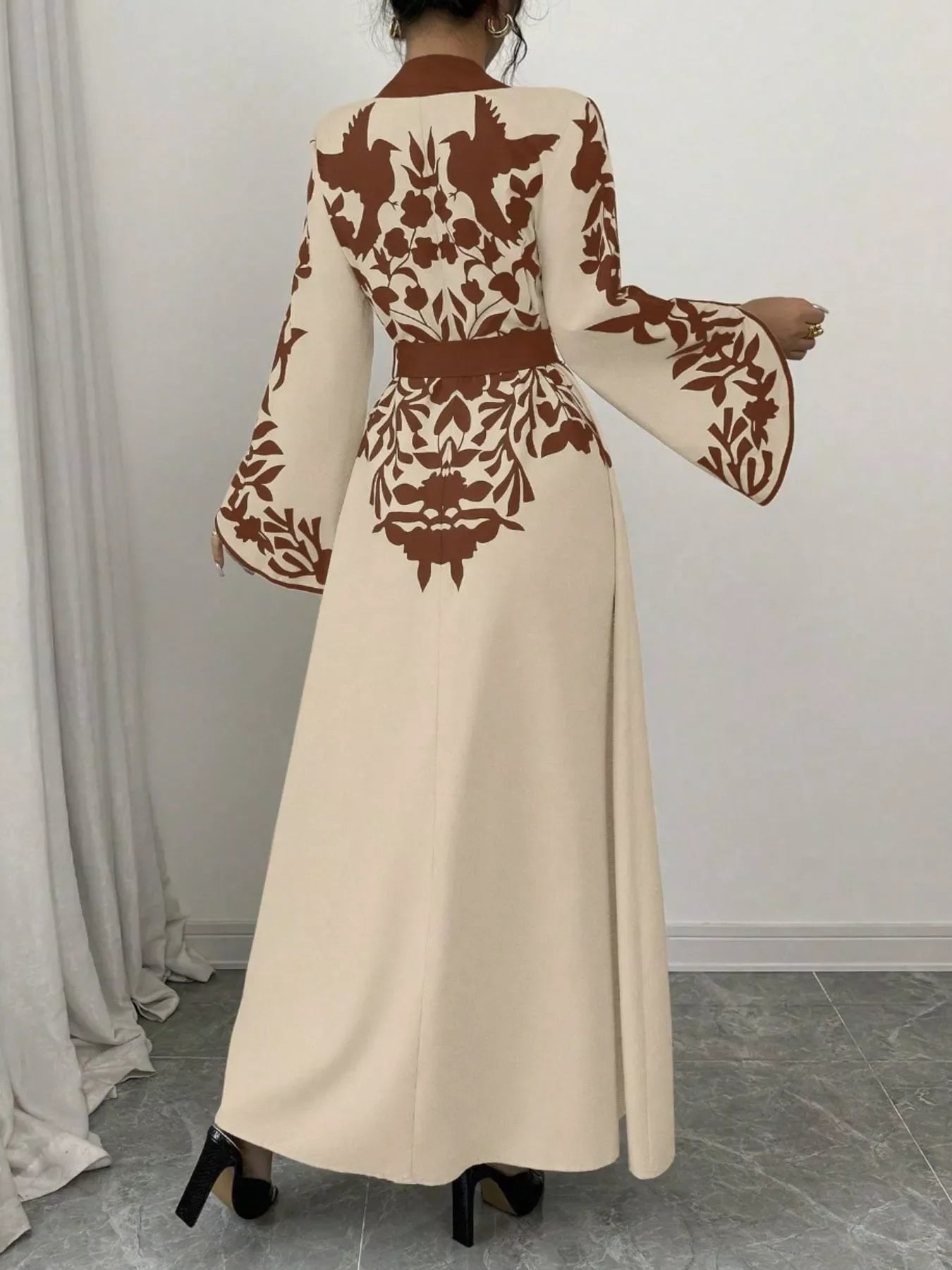 Hazel Blues® |  Printed Tie Waist Maxi Dress