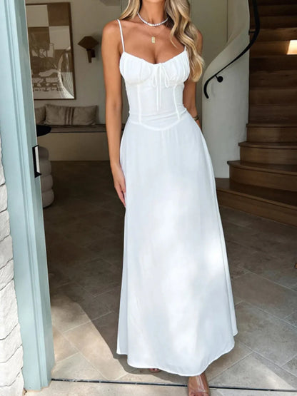 Hazel Blues® |  Lace-Up Solid Cami Dress