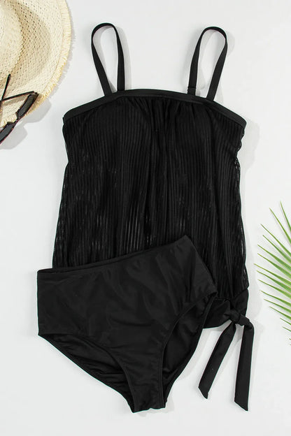 Hazel Blues® | Square Neck Spaghetti Strap Tankini Set