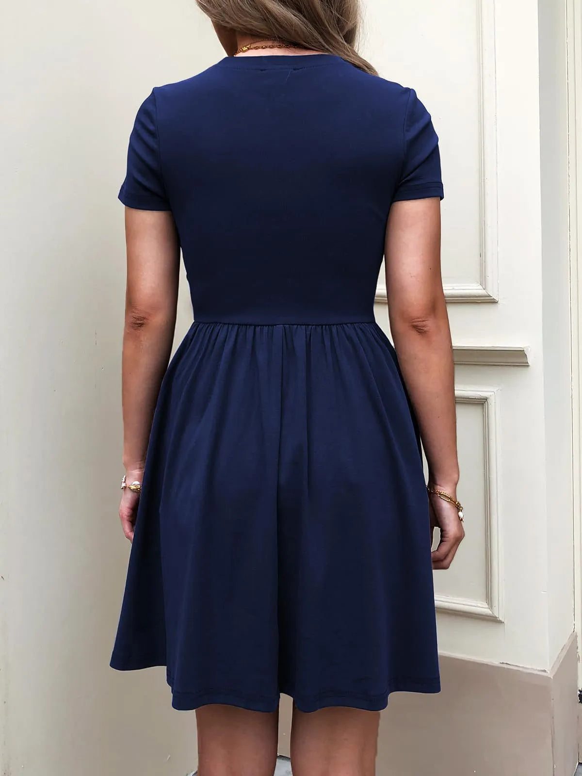 Hazel Blues® |  Short Sleeve Round Neck Mini Dress