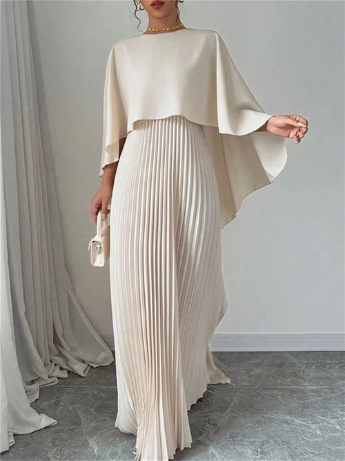 Hazel Blues® |  Cape Pleated Maxi Dress