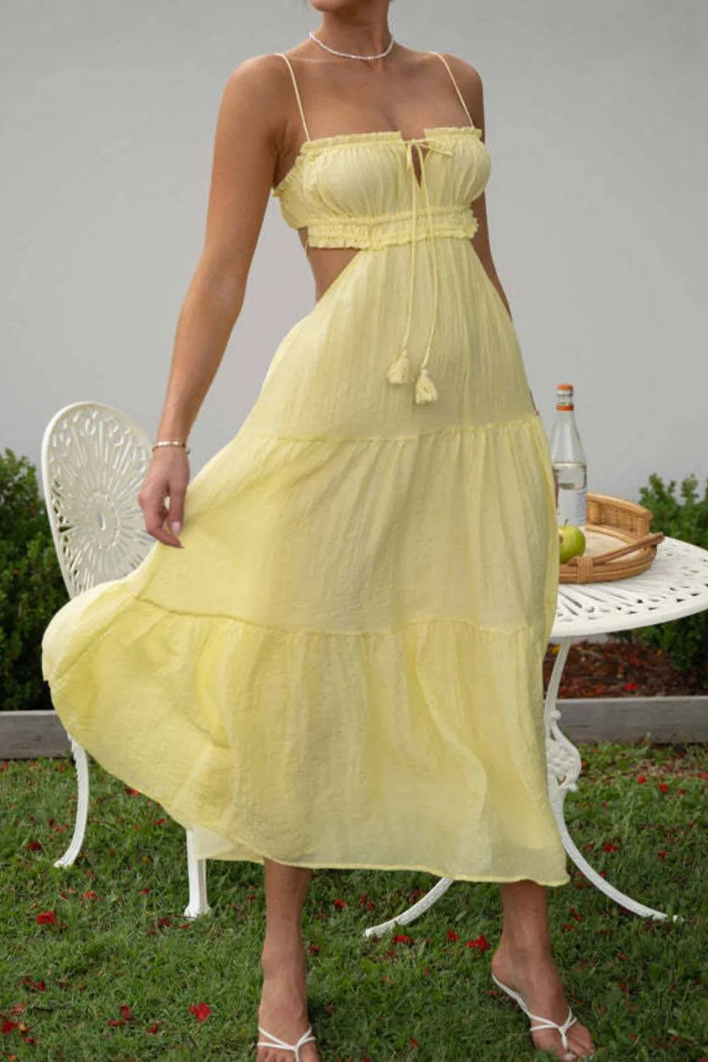 Hazel Blues® |  Cutout Square Neck Midi Cami Dress