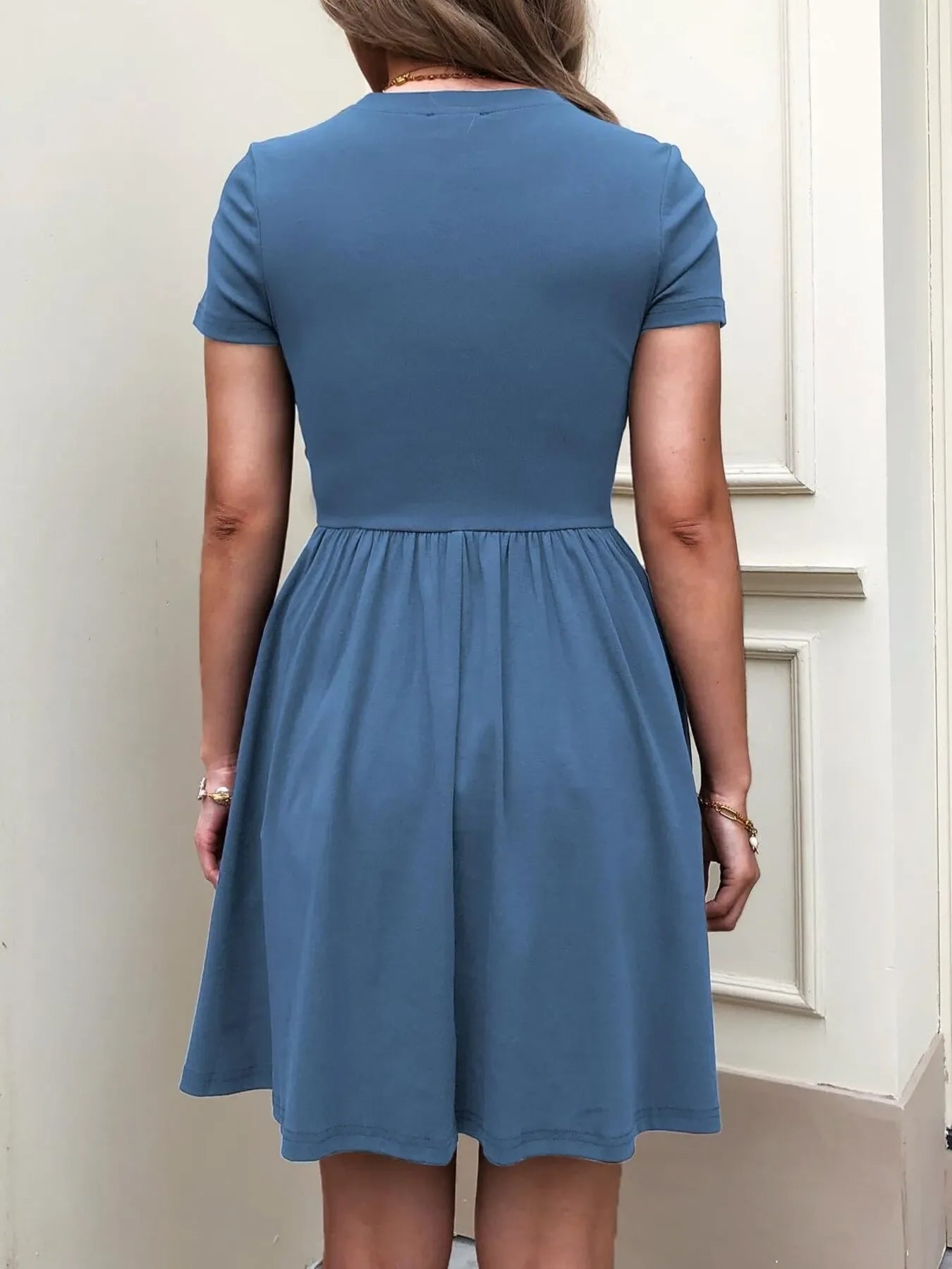Hazel Blues® |  Short Sleeve Round Neck Mini Dress