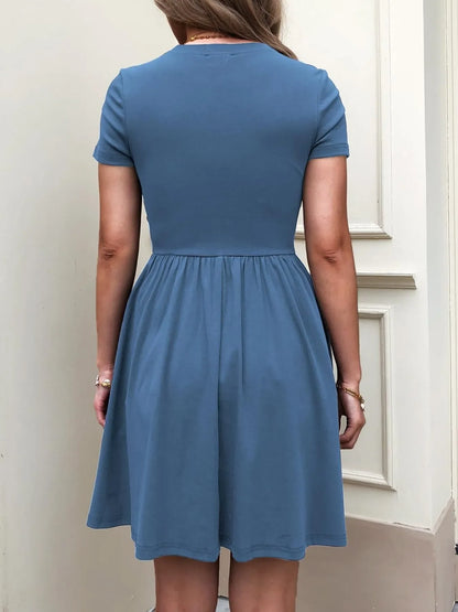 Hazel Blues® |  Short Sleeve Round Neck Mini Dress