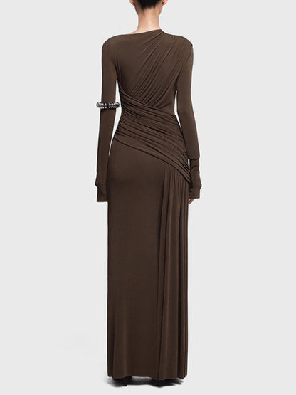 Hazel Blues® |  Ruched Long Sleeve Maxi Dress