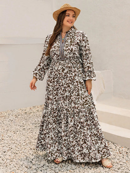 Hazel Blues® | Floral Print Long Sleeve Maxi Dress