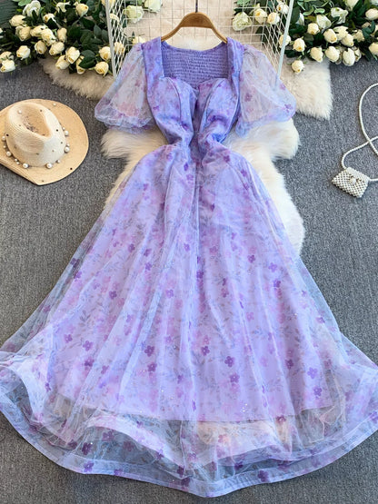 Hazel Blues® |  Sweetheart Neck Puff Sleeve Dress